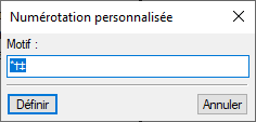 Spécification de la numérotation personnalisée de notes dans la boîte de dialogue Numérotation personnalisée