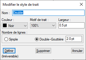 Boîte de dialogue Modifier style de trait... dans Adobe FrameMaker