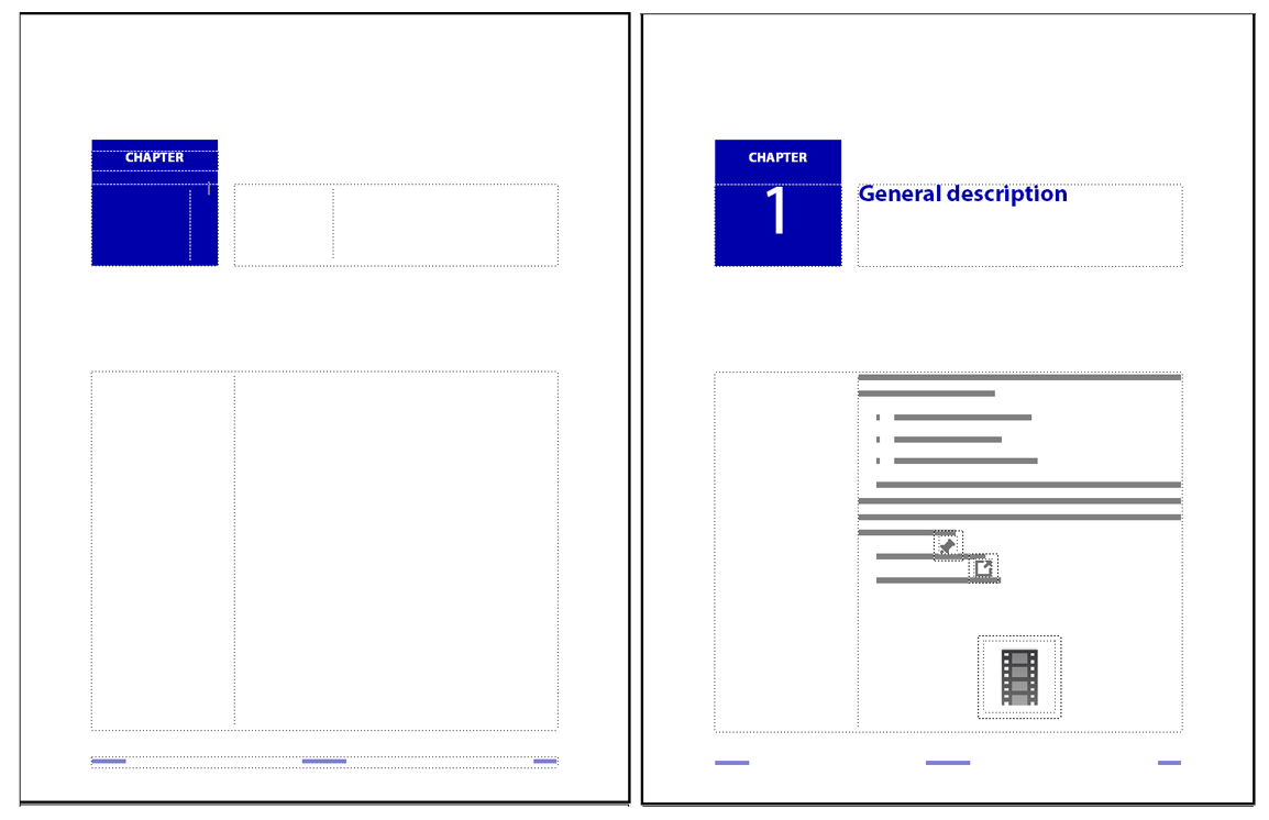 Maquette et page de corps dans FrameMaker