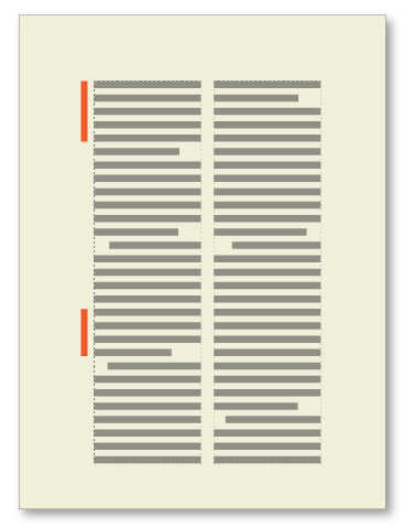 Barre de modification appliquée à la gauche du texte modifié