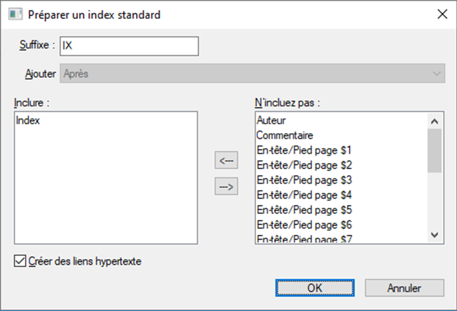Génération d’un index pour un livre dans FrameMaker