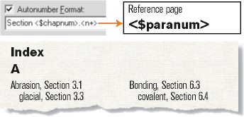 Bloc de construction pour la numérotation automatique des paragraphes au moyen du texte « Section » et des numéros de section et index obtenu