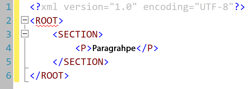 Ajout d’un élément p dans la vue XML