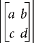 Expression sélectionnée pour calculer le déterminant d’une matrice
