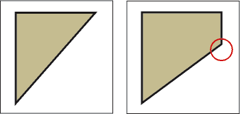 Polygone d’origine et polygone après l’ajout d’un angle