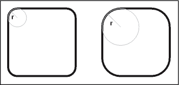 Modification du rayon de l’angle d’un rectangle arrondi