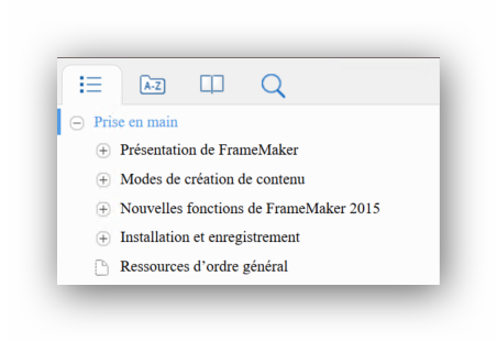 Mise en page de bureau Responsive HTML5 d’une table des matières