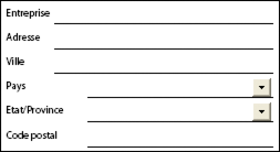 Il comprend le nom, l’adresse, la ville, le pays, la province et le code postal.