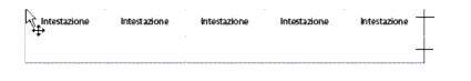 Nella tabella sono presenti una riga di intestazione e una riga corpo