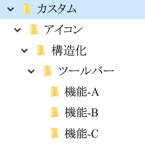 FrameMakerのツールバーアイコンをカスタマイズするためのフォルダー構造