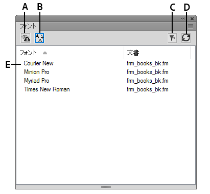 フォントポッドを使用して、文書内で使用されているフォントを特定する