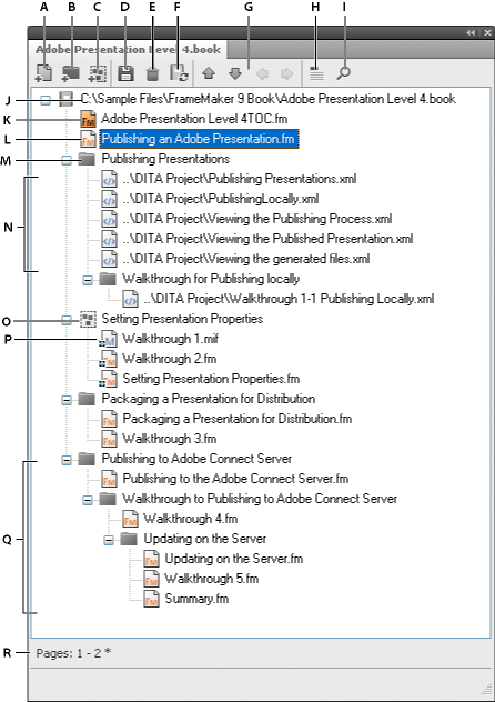 FrameMaker で階層構造ブックを設定する