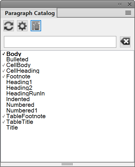 Adobe FrameMaker の段落カタログを使用して段落スタイルを適用する