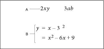 水平配置と、等号を基準として整列している垂直配置