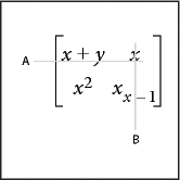 行列の各行内のセルを、セルの中央とベースラインを基準として整列させる