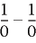 「不動小数点変換」を使用すると、式 1 の値が不定値になる演算の NaN（非数）が表示されます。