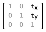 Matrixnotatie van de parameters van de methode translate