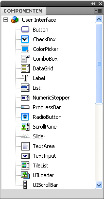 Gebruikersinterface- en videocomponenten in het deelvenster Componenten