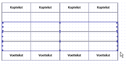 Tabel met weergave van de te verwijderen rijen.