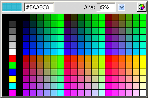 Seletor de cores na caixa de diálogo Selecionar capa