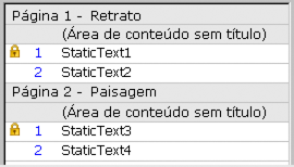 Ícone de cadeado visível na guia Páginas mestre