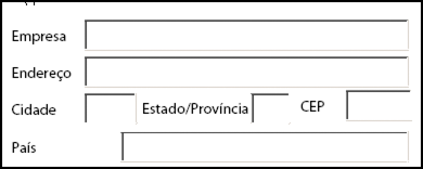 Ele possui o nome, o endereço, a cidade, o país, o estado e o CEP
