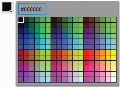 ColorPicker med mörkgrått Background-skal
