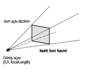 Kesik koni görüntüleme alanı